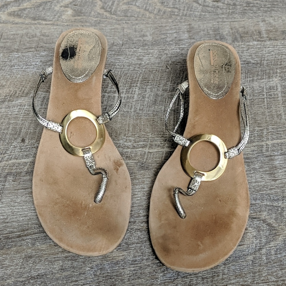 Donald J Pliner gold sandals